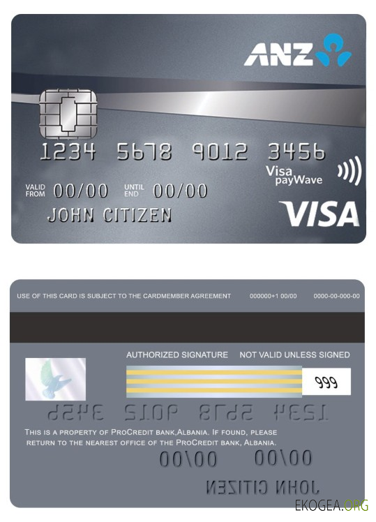 Carte Visa de crédit Australie ANZ Platinum